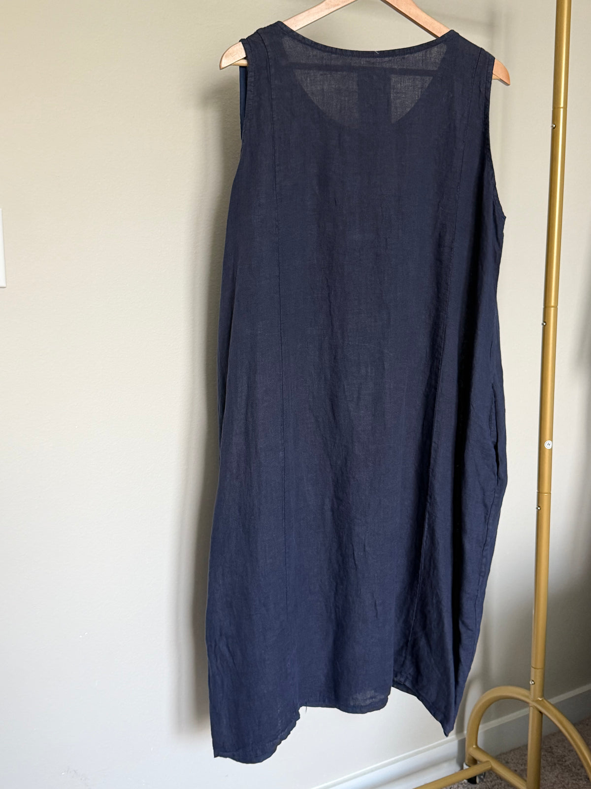 Made in Italy 100% Linen Sleeveless Relaxed Maxi Dress