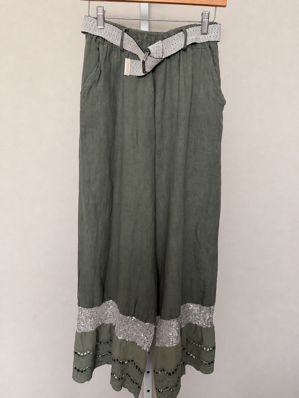 Made in Italy 100% Linen Top & Wide-Leg Pants Set