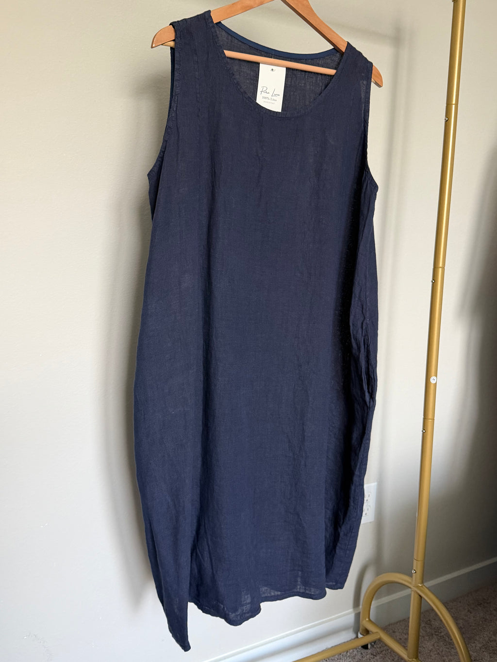 Made in Italy 100% Linen Sleeveless Relaxed Maxi Dress