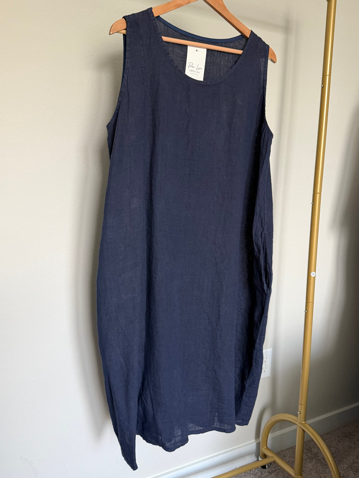 Made in Italy 100% Linen Sleeveless Relaxed Maxi Dress