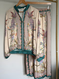 Made in Italy 100% Viscose Peacock Print Jacket & Pants