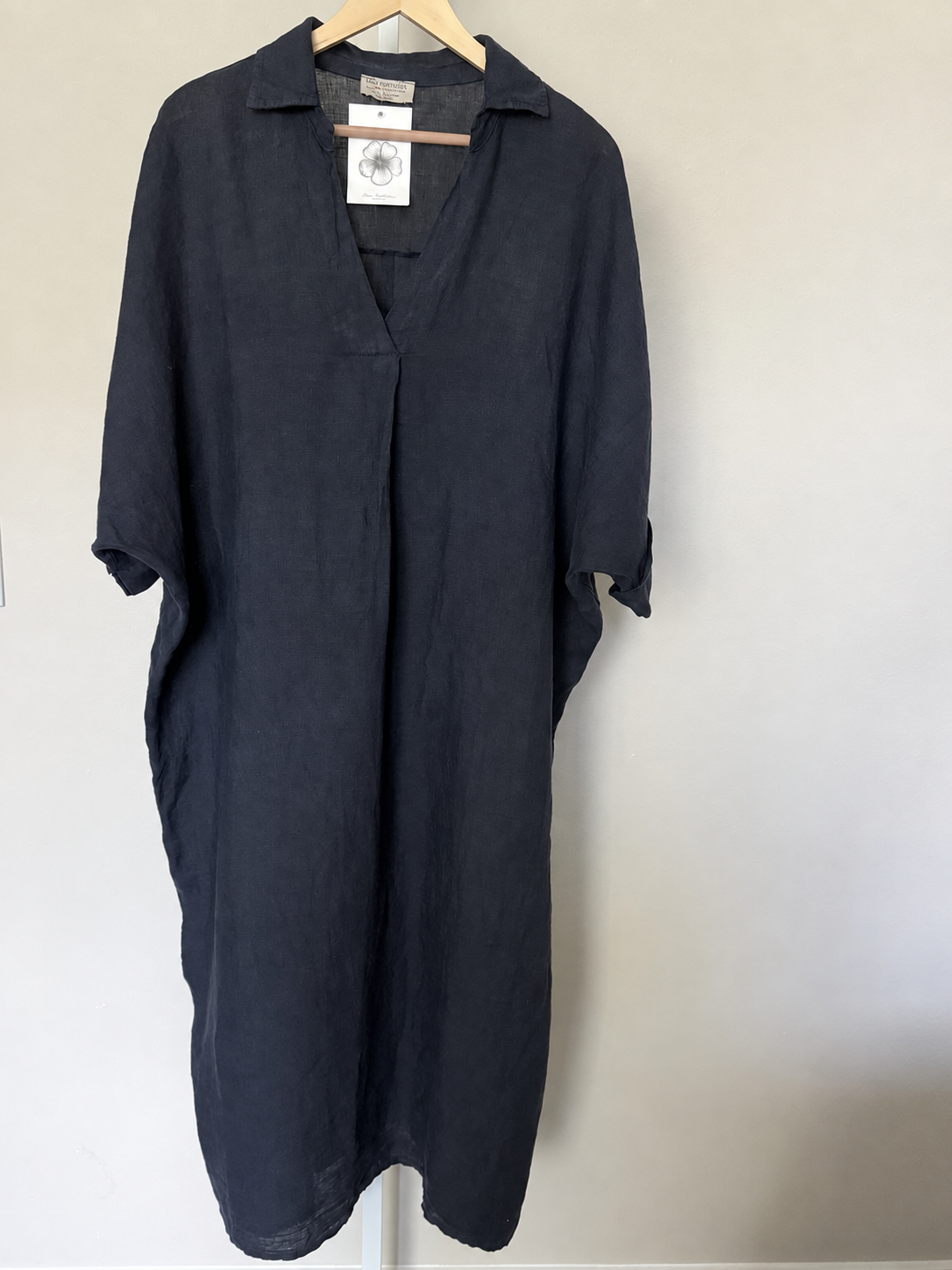 Made in Italy 100% Linen Relaxed Maxi Dress