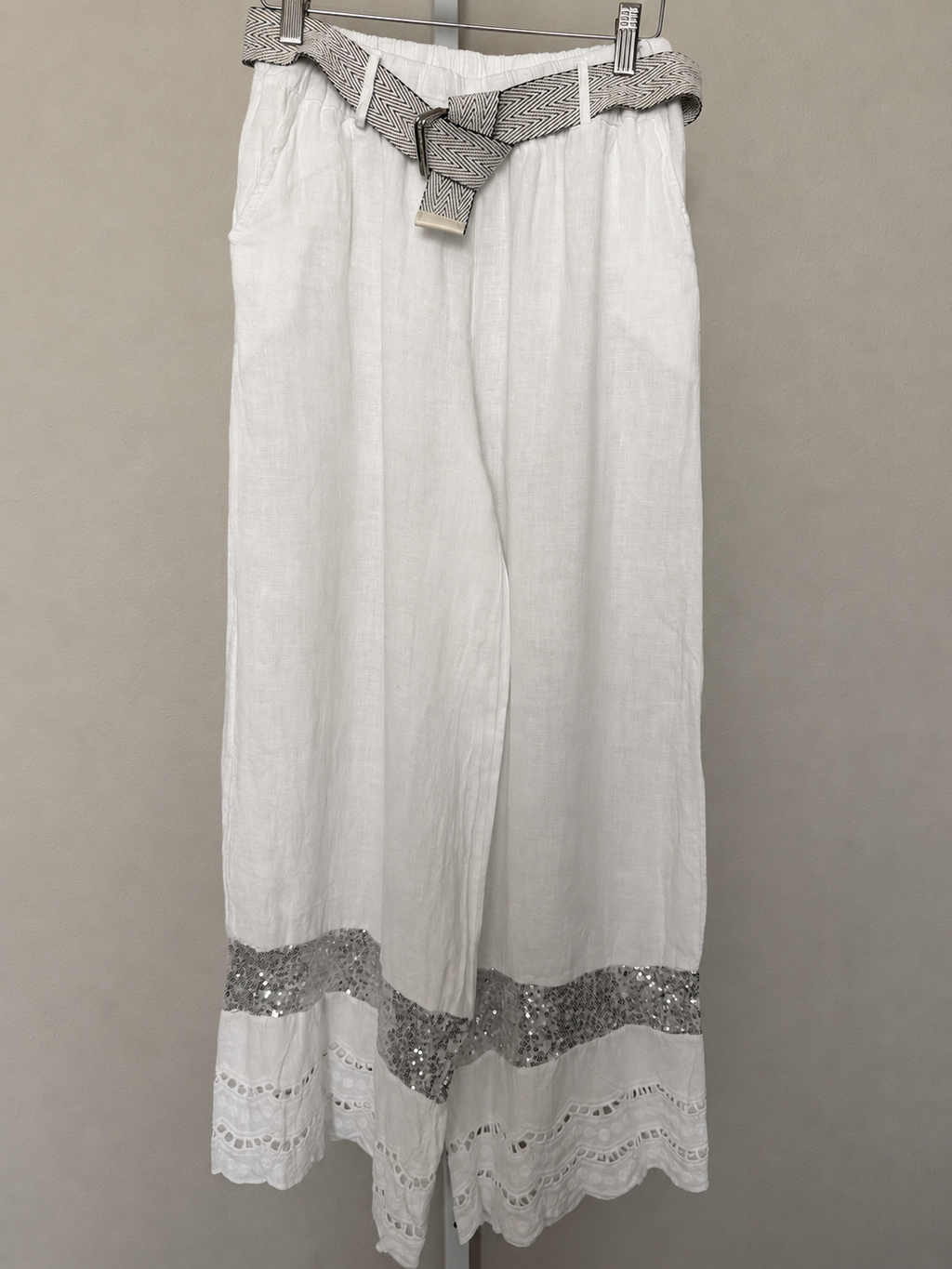 Made in Italy 100% Linen Top & Wide-Leg Pants Set