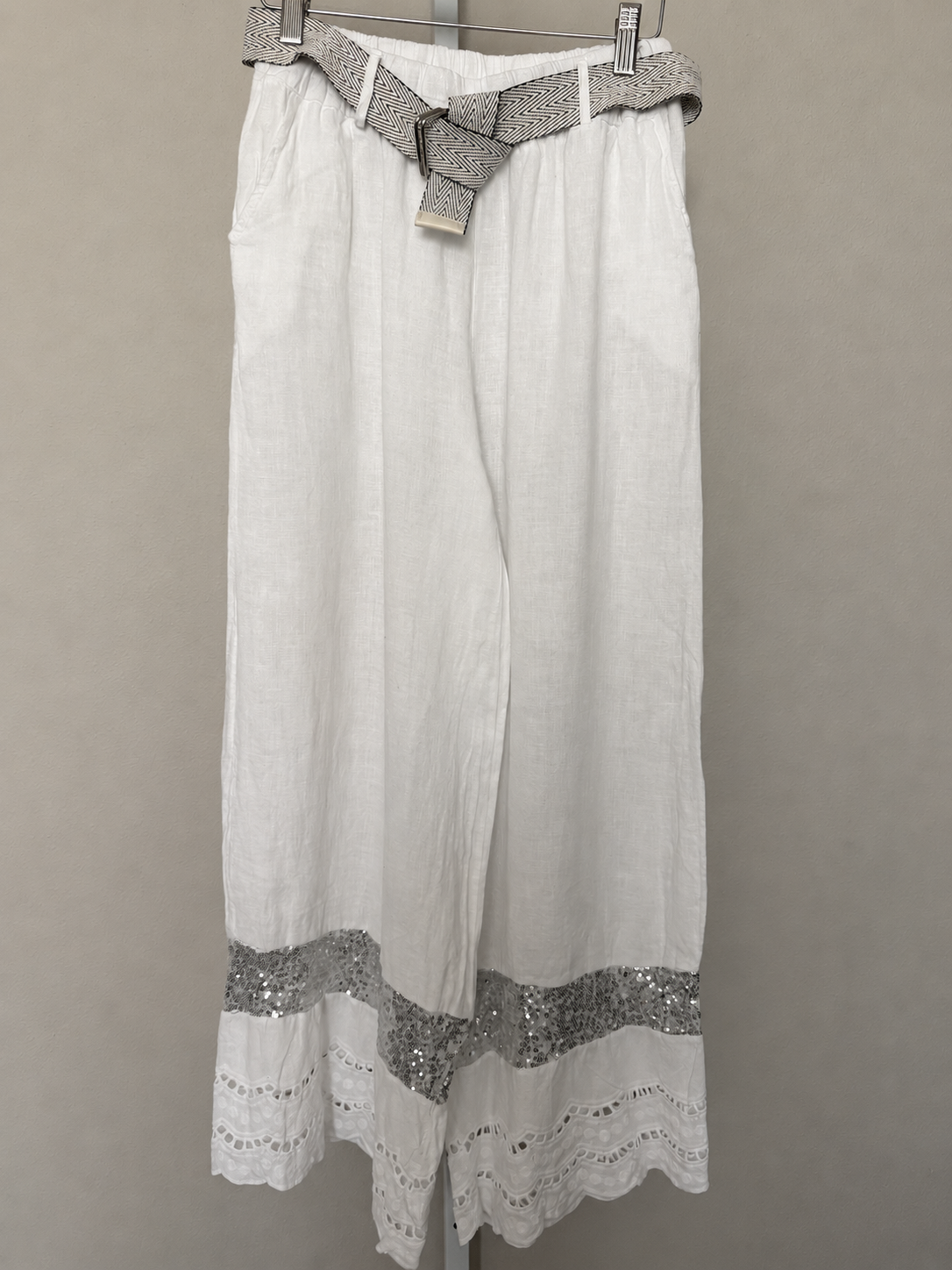 Made in Italy 100% Linen Top & Wide-Leg Pants Set