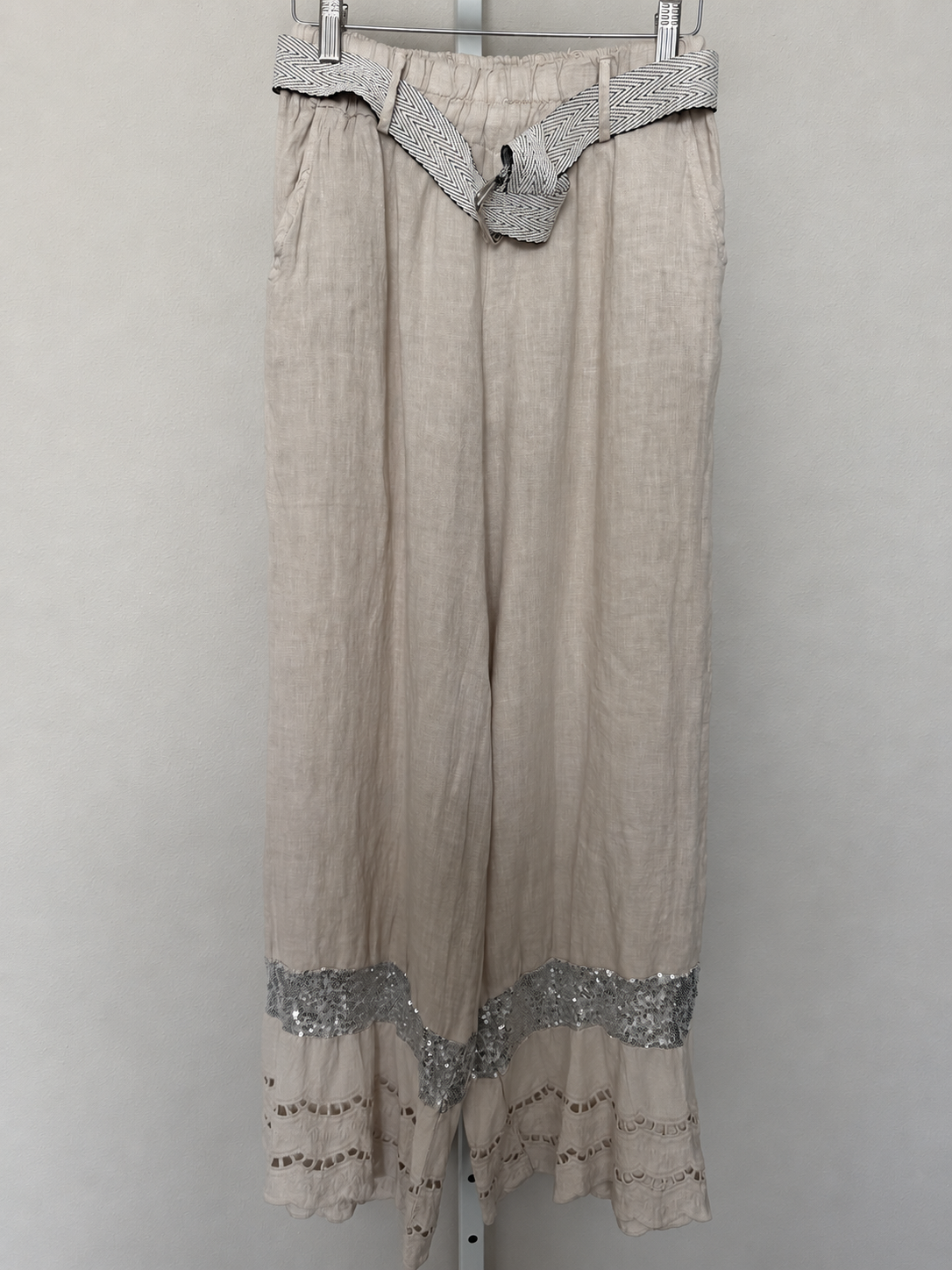 Made in Italy 100% Linen Top & Wide-Leg Pants Set