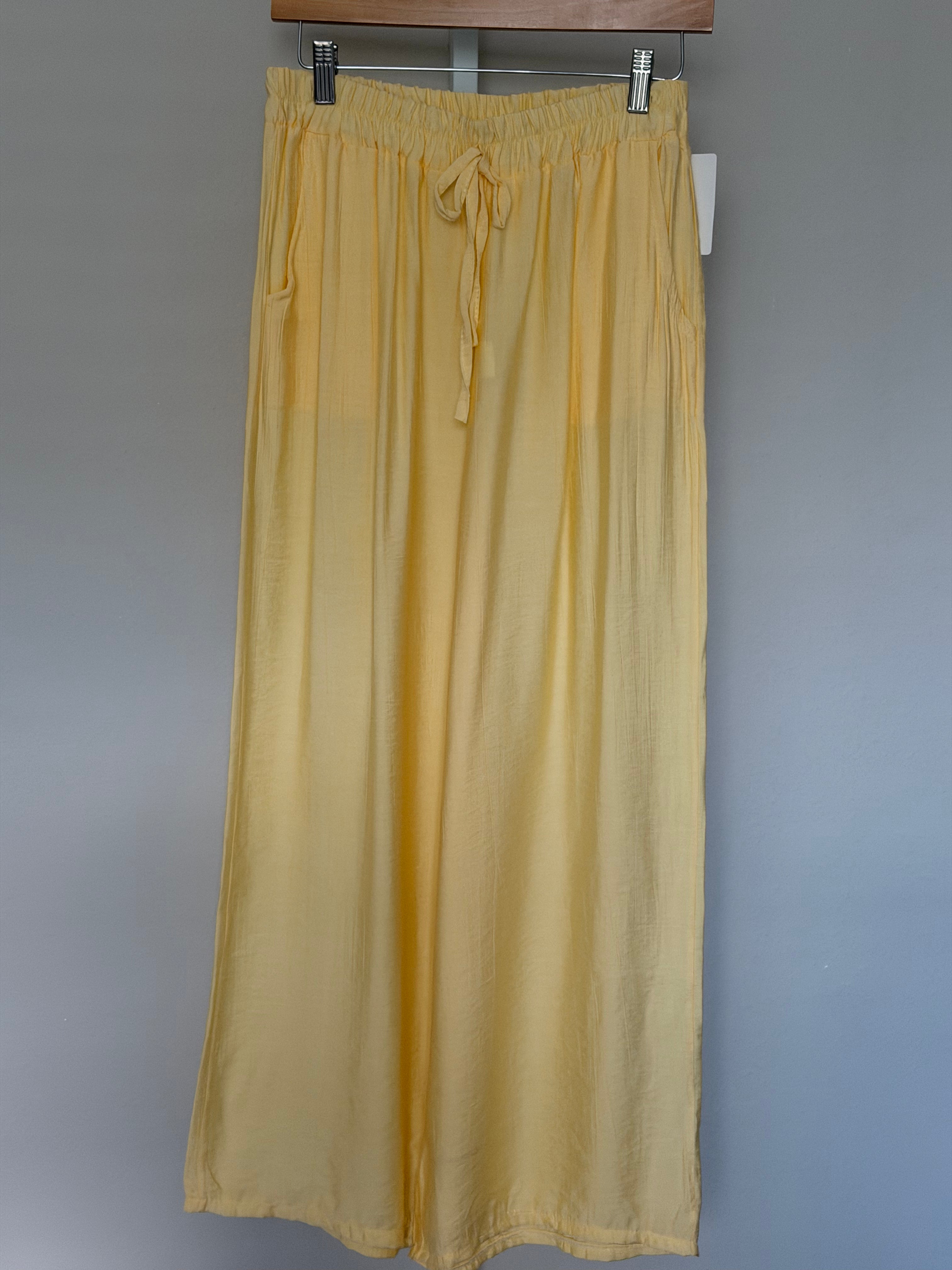 Made in Italy 100% Viscose Top & Wide-Leg Pants Set