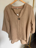 Made in Italy 100% Linen Relaxed One-Button Top