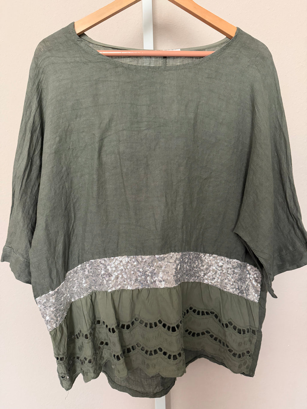 Made in Italy 100% Linen Top & Wide-Leg Pants Set
