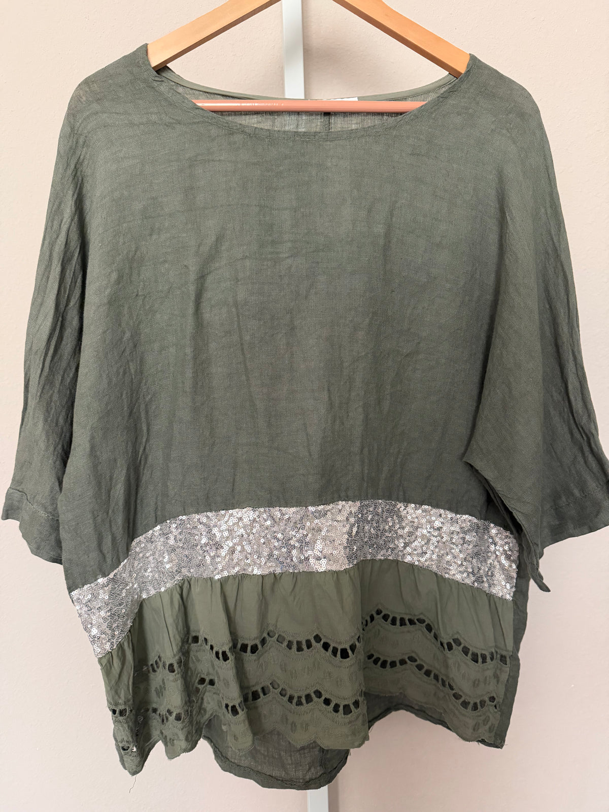 Made in Italy 100% Linen Top & Wide-Leg Pants Set