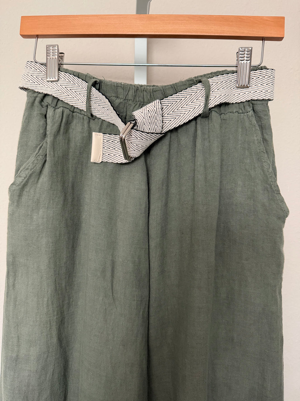 Made in Italy 100% Linen Top & Wide-Leg Pants Set